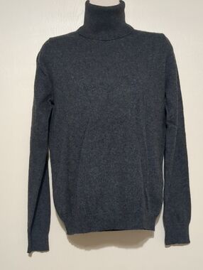 Uniqlo 100% Cashmere Turtleneck Sweater Charcoal Grey Women's Size Medium